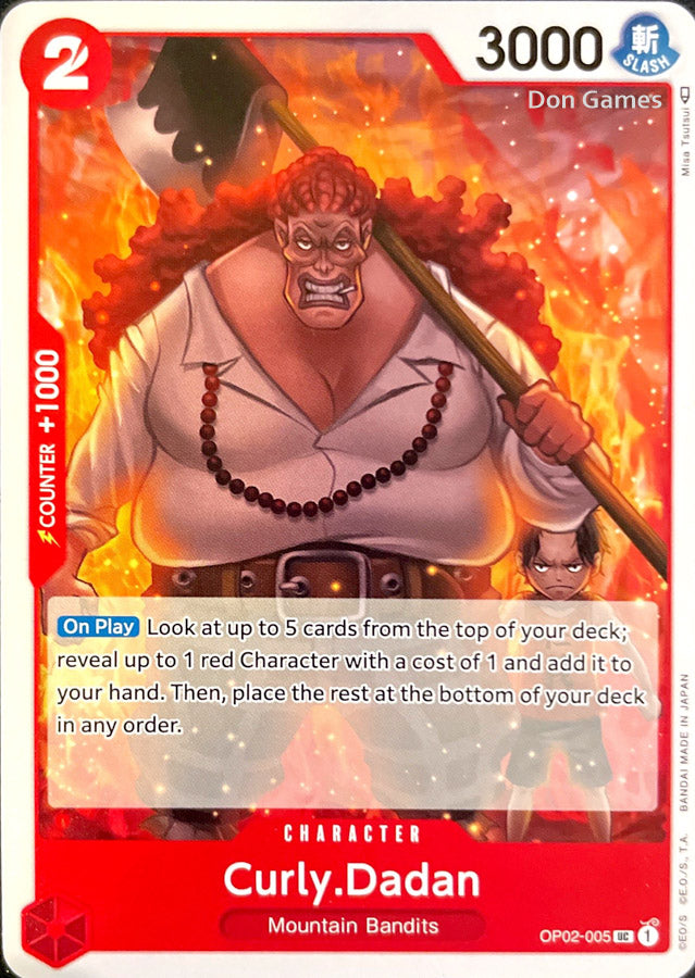 OP02-005 Curly. Dadan Character Card